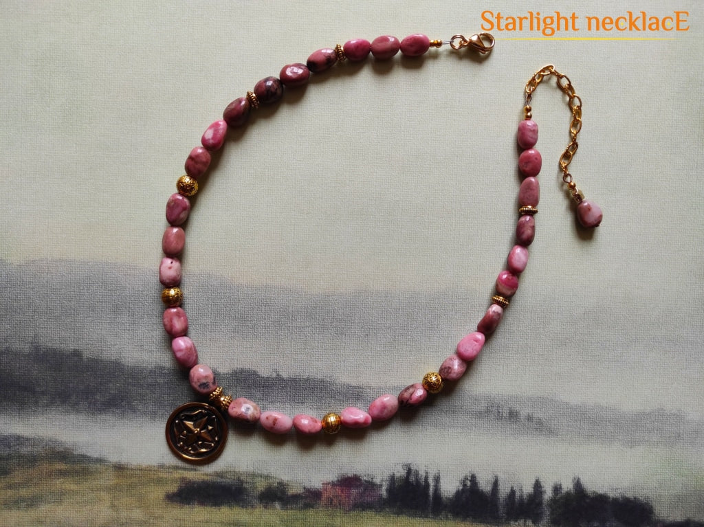 Necklace A Twinkling Little Star From Rhodonite