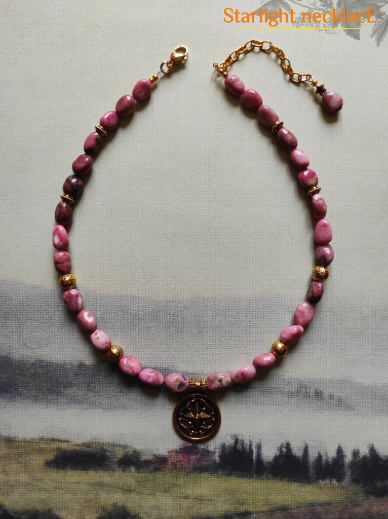 Necklace A Twinkling Little Star From Rhodonite