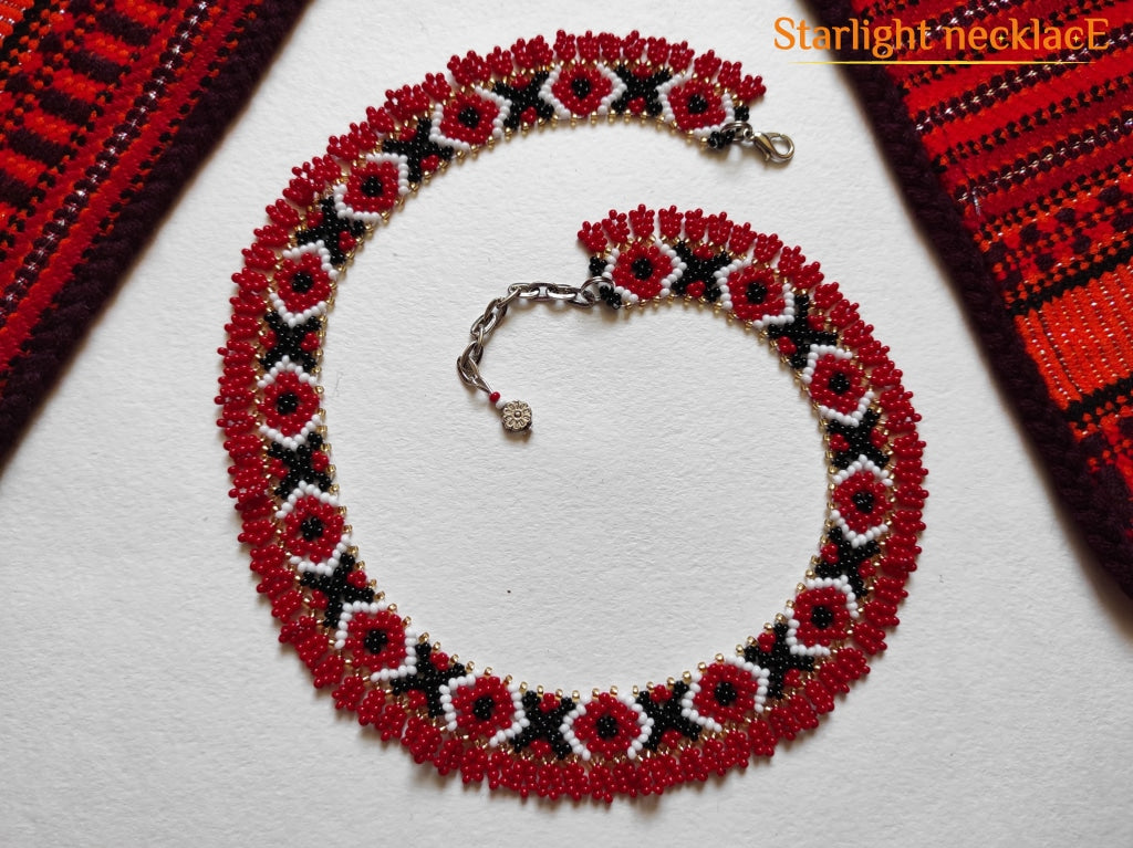 Sylianka Red And Black From Beads Necklace