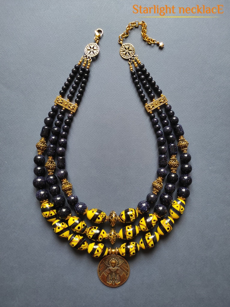Necklace Zgarda Ukrainian Starfall From Glass Beads And Adventurous