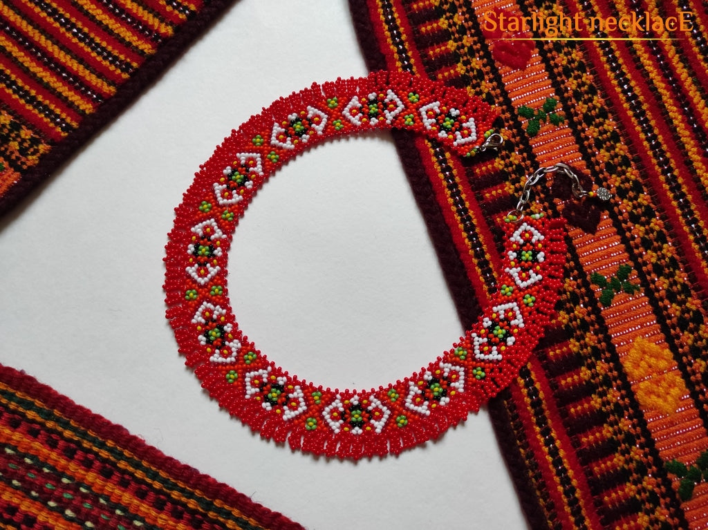 Sylianka Hutsul Red From Beads Necklace  ukrainian gerdan ukrainian gerdan necklace ethnic necklace ukrainian necklace ethnic beaded necklaces ukrainian beaded necklace ukrainian bead necklace traditional ukrainian necklace ukrainian symbol necklace ethnic necklaces for women ethnic style necklaces