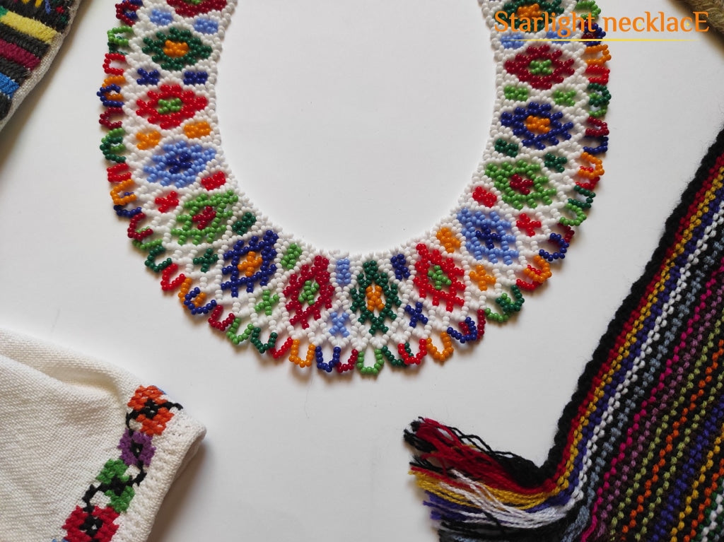Sylianka Hutsul White From Beads Necklace